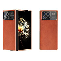 Coque Luxe Cuir et Plastique Housse Etui Mat B02H pour Xiaomi Mix Fold 3 5G Marron