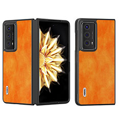 Coque Luxe Cuir et Plastique Housse Etui Mat B03H pour Huawei Honor Magic V2 5G Orange