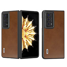 Coque Luxe Cuir et Plastique Housse Etui Mat B04H pour Huawei Honor Magic V2 Ultimate 5G Marron