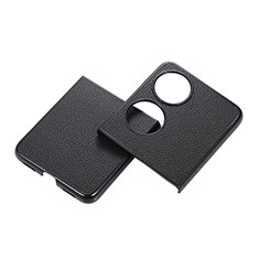 Coque Luxe Cuir et Plastique Housse Etui Mat B04H pour Huawei P50 Pocket Noir