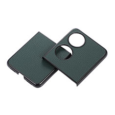 Coque Luxe Cuir et Plastique Housse Etui Mat B04H pour Huawei P50 Pocket Vert