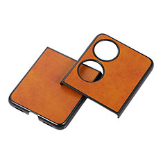 Coque Luxe Cuir et Plastique Housse Etui Mat B05H pour Huawei P50 Pocket Marron