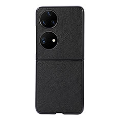 Coque Luxe Cuir et Plastique Housse Etui Mat B06H pour Huawei P50 Pocket Noir