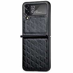 Coque Luxe Cuir et Plastique Housse Etui Mat B07 pour Samsung Galaxy Z Flip4 5G Noir