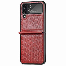 Coque Luxe Cuir et Plastique Housse Etui Mat B07 pour Samsung Galaxy Z Flip4 5G Rouge