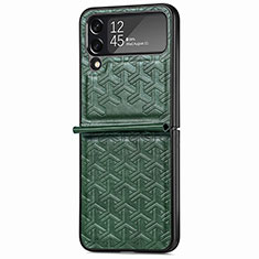 Coque Luxe Cuir et Plastique Housse Etui Mat B07 pour Samsung Galaxy Z Flip4 5G Vert