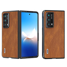 Coque Luxe Cuir et Plastique Housse Etui Mat B08H pour Huawei Honor Magic V2 Ultimate 5G Marron