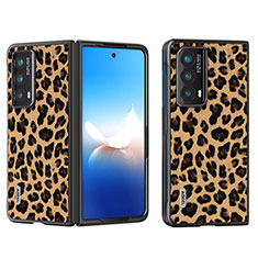 Coque Luxe Cuir et Plastique Housse Etui Mat B08H pour Huawei Honor Magic Vs2 5G Brun Clair