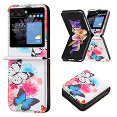 Coque Luxe Cuir et Plastique Housse Etui Mat BF1 pour Samsung Galaxy Z Flip5 5G Colorful