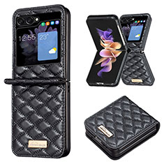 Coque Luxe Cuir et Plastique Housse Etui Mat BF5 pour Samsung Galaxy Z Flip5 5G Noir