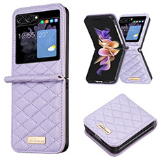 Coque Luxe Cuir et Plastique Housse Etui Mat BF5 pour Samsung Galaxy Z Flip5 5G Violet