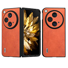 Coque Luxe Cuir et Plastique Housse Etui Mat BH1 pour OnePlus Open 5G Orange