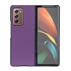 Coque Luxe Cuir et Plastique Housse Etui Mat BH1 pour Samsung Galaxy Z Fold2 5G Violet