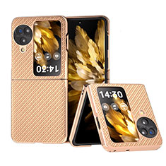 Coque Luxe Cuir et Plastique Housse Etui Mat BH17 pour Oppo Find N3 Flip 5G Or