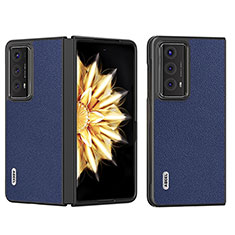 Coque Luxe Cuir et Plastique Housse Etui Mat BH2 pour Huawei Honor Magic V2 Ultimate 5G Bleu