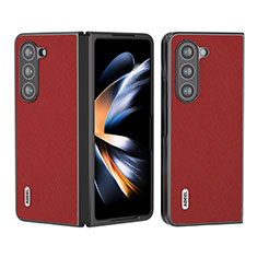 Coque Luxe Cuir et Plastique Housse Etui Mat BH2 pour Samsung Galaxy Z Fold5 5G Rouge