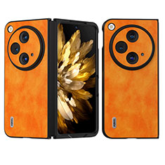 Coque Luxe Cuir et Plastique Housse Etui Mat BH22 pour OnePlus Open 5G Orange