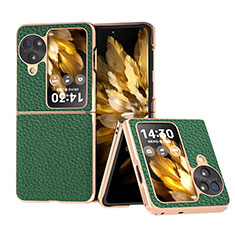 Coque Luxe Cuir et Plastique Housse Etui Mat BH28 pour Oppo Find N3 Flip 5G Vert