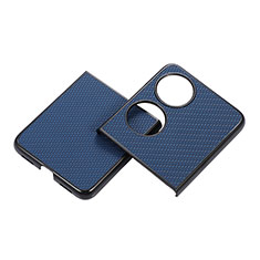 Coque Luxe Cuir et Plastique Housse Etui Mat BH3 pour Huawei P60 Pocket Bleu