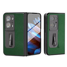 Coque Luxe Cuir et Plastique Housse Etui Mat BH3 pour Oppo Find N2 5G Vert