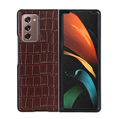 Coque Luxe Cuir et Plastique Housse Etui Mat BH3 pour Samsung Galaxy Z Fold2 5G Marron