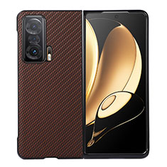 Coque Luxe Cuir et Plastique Housse Etui Mat BH4 pour Huawei Honor Magic V 5G Marron