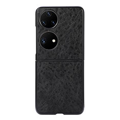 Coque Luxe Cuir et Plastique Housse Etui Mat BH4 pour Huawei Pocket S Noir