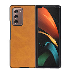 Coque Luxe Cuir et Plastique Housse Etui Mat BH4 pour Samsung Galaxy Z Fold2 5G Orange