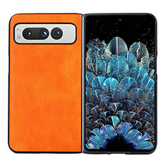 Coque Luxe Cuir et Plastique Housse Etui Mat BH5 pour Google Pixel Fold 5G Orange