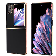 Coque Luxe Cuir et Plastique Housse Etui Mat BH5 pour Oppo Find N2 Flip 5G Noir