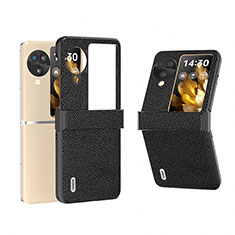 Coque Luxe Cuir et Plastique Housse Etui Mat BH5 pour Oppo Find N3 Flip 5G Noir