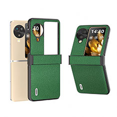 Coque Luxe Cuir et Plastique Housse Etui Mat BH5 pour Oppo Find N3 Flip 5G Vert