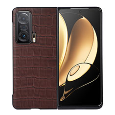 Coque Luxe Cuir et Plastique Housse Etui Mat BH6 pour Huawei Honor Magic V 5G Marron