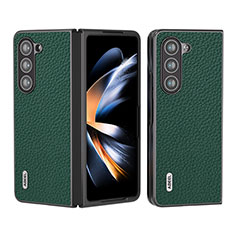 Coque Luxe Cuir et Plastique Housse Etui Mat BH7 pour Samsung Galaxy Z Fold5 5G Vert Nuit