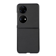 Coque Luxe Cuir et Plastique Housse Etui Mat BH8 pour Huawei Pocket S Noir