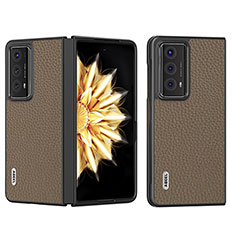 Coque Luxe Cuir et Plastique Housse Etui Mat BH9 pour Huawei Honor Magic V2 Ultimate 5G Marron