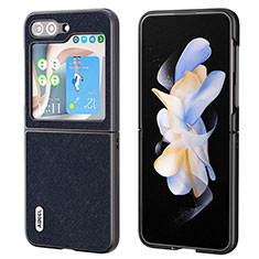 Coque Luxe Cuir et Plastique Housse Etui Mat BH9 pour Samsung Galaxy Z Flip5 5G Bleu