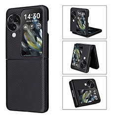 Coque Luxe Cuir et Plastique Housse Etui Mat BY1 pour Oppo Find N3 Flip 5G Noir