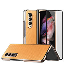 Coque Luxe Cuir et Plastique Housse Etui Mat C03 pour Samsung Galaxy Z Fold3 5G Orange