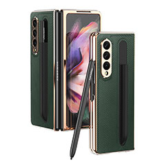 Coque Luxe Cuir et Plastique Housse Etui Mat C04 pour Samsung Galaxy Z Fold4 5G Vert