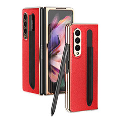 Coque Luxe Cuir et Plastique Housse Etui Mat C05 pour Samsung Galaxy Z Fold3 5G Rouge