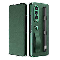 Coque Luxe Cuir et Plastique Housse Etui Mat C06 pour Samsung Galaxy Z Fold4 5G Vert