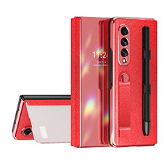 Coque Luxe Cuir et Plastique Housse Etui Mat C07 pour Samsung Galaxy Z Fold3 5G Rouge