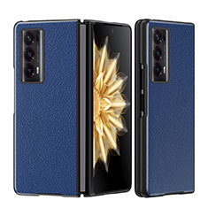 Coque Luxe Cuir et Plastique Housse Etui Mat GS1 pour Huawei Honor Magic V2 5G Bleu