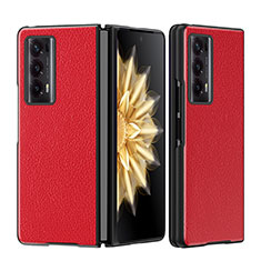 Coque Luxe Cuir et Plastique Housse Etui Mat GS1 pour Huawei Honor Magic V2 5G Rouge