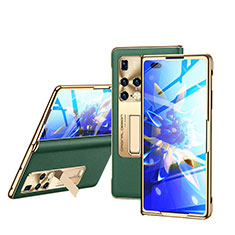 Coque Luxe Cuir et Plastique Housse Etui Mat GS1 pour Huawei Mate X2 Vert