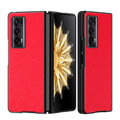 Coque Luxe Cuir et Plastique Housse Etui Mat GS2 pour Huawei Honor Magic V2 Ultimate 5G Rouge