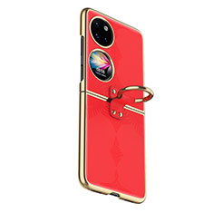 Coque Luxe Cuir et Plastique Housse Etui Mat GS4 pour Huawei Pocket S Rouge