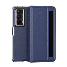 Coque Luxe Cuir et Plastique Housse Etui Mat GS6 pour Huawei Honor Magic V2 5G Bleu