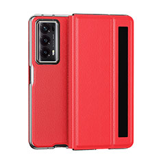 Coque Luxe Cuir et Plastique Housse Etui Mat GS6 pour Huawei Honor Magic V2 5G Rouge